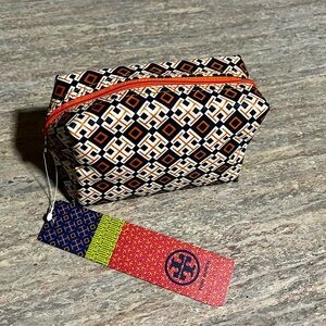 NWT Tory Burch Geometric Patterned Cosmetic Bag